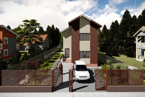 Maison en Ossature Métallique Modern à Étage 5 Chambres 088 - photo facade maison 5 thumbnail