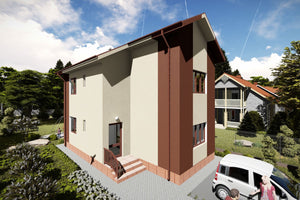 Maison en Ossature Métallique Modern à Étage 5 Chambres 088 - photo facade maison 10 thumbnail