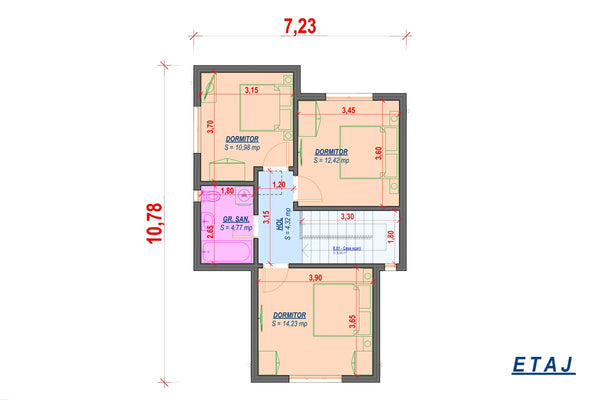 Maison en Ossature Métallique Modern à Étage 5 Chambres 088 - plan du maison 2