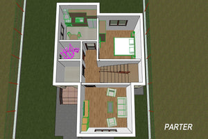 Maison en Ossature Métallique Modern à Étage 5 Chambres 088 - plan 3d maison 1 thumbnail