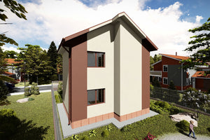Maison en Ossature Métallique Modern à Étage 5 Chambres 088 - photo facade maison 3 thumbnail