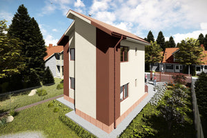 Maison en Ossature Métallique Modern à Étage 5 Chambres 088 - photo facade maison 4 thumbnail