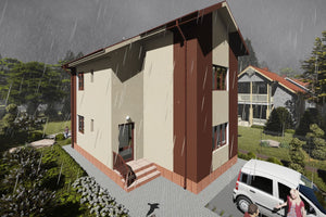Maison en Ossature Métallique Modern à Étage 5 Chambres 088 - photo facade maison 6 thumbnail