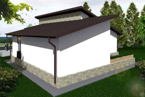 Maison Ossature Métallique De Plain Pied 3 Chambres 131-020 - image façade maison pierre 4 thumbnail