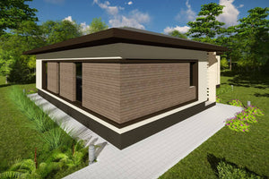 Maison à Ossature Métallique 1 Niveau Moderne 3 Chambres 031 - image facade moderne maison 3 thumbnail