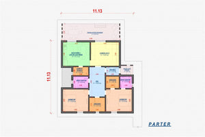 Maison à Ossature Métallique 1 Niveau Moderne 3 Chambres 031 - plan du maison thumbnail