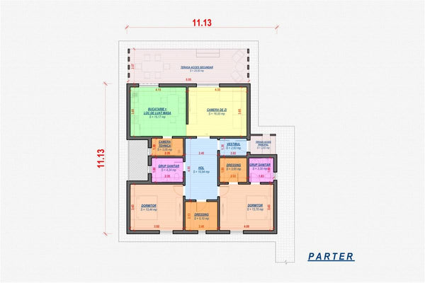 Maison à Ossature Métallique 1 Niveau Moderne 3 Chambres 031 - plan du maison