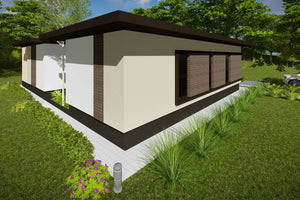 Maison à Ossature Métallique 1 Niveau Moderne 3 Chambres 031 - image facade moderne maison 4 thumbnail