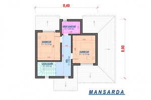 Maison Ossature Métallique Modern à Étage 4 Chambres 013 - plan du maison 2 thumbnail