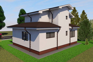 Maison Ossature Métallique Modern à Étage 4 Chambres 013 - image facade maison 3 thumbnail