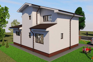 Maison Ossature Métallique Modern à Étage 4 Chambres 013 - image facade maison 4 thumbnail
