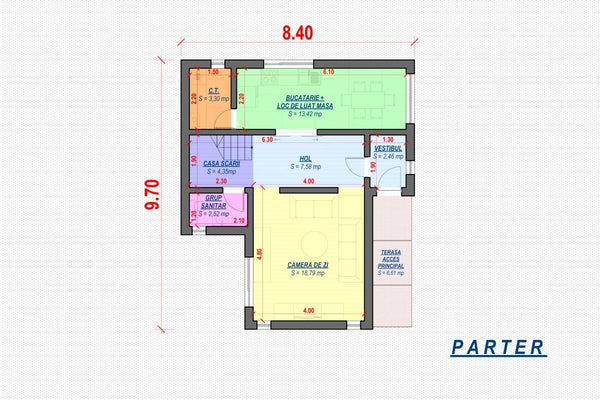 Maison Ossature Métallique à 1 Étage Et 3 Chambres 139-074 - plan du maison 1