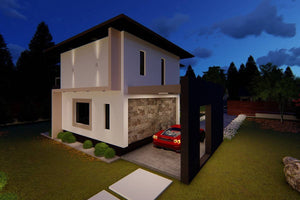 Maison Ossature Métallique à 1 Étage Et 3 Chambres 139-074 - photo façade maison pierre 7 thumbnail