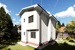 Maison Ossature Métallique Modern à Étage 140m2 141-087 - image facade maison moderne 5 thumbnail