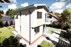 Maison Ossature Métallique Modern à Étage 140m2 141-087 - image facade maison moderne 2 thumbnail