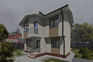 Maison Ossature Métallique Modern à Étage 140m2 141-087 - image facade maison moderne 6 thumbnail