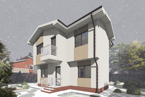 Maison Ossature Métallique Modern à Étage 140m2 141-087 - image facade maison moderne 7 thumbnail