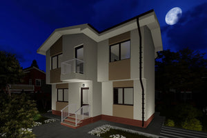 Maison Ossature Métallique Modern à Étage 140m2 141-087 - image facade maison moderne 8 thumbnail