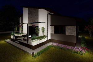 Maison Ossature Métallique Moderne 140 m2 Plain Pied 144-046 - image façade maison pierre 8 thumbnail