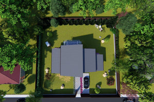 Maison Ossature Métallique Moderne 140 m2 Plain Pied 144-046 - toit maison thumbnail