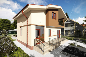 Maison à Ossature Métallique 2 Niveaux Balcon Terrasse 089 - image façade maison 4 thumbnail