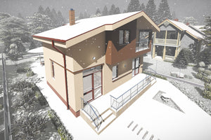 Maison à Ossature Métallique 2 Niveaux Balcon Terrasse 089 - image façade maison 10 thumbnail