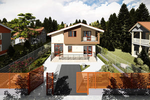 Maison à Ossature Métallique 2 Niveaux Balcon Terrasse 089 - image façade maison 3 thumbnail