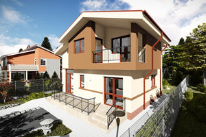 Maison à Ossature Métallique 2 Niveaux Balcon Terrasse 089 - image façade maison 2 thumbnail