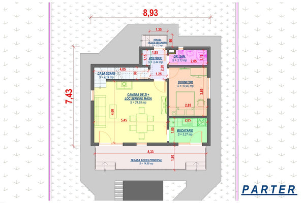 Maison à Ossature Métallique 2 Niveaux Balcon Terrasse 089 - plan du maison 1