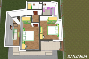 Maison à Ossature Métallique 2 Niveaux Balcon Terrasse 089 - plan maison 3d 2 thumbnail