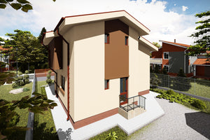 Maison à Ossature Métallique 2 Niveaux Balcon Terrasse 089 - image façade maison 5 thumbnail