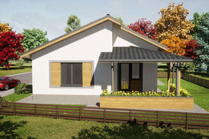 Maison ossature métallique 150m2 Plain-Pied Avec Terrasse - image facade maison 2 thumbnail