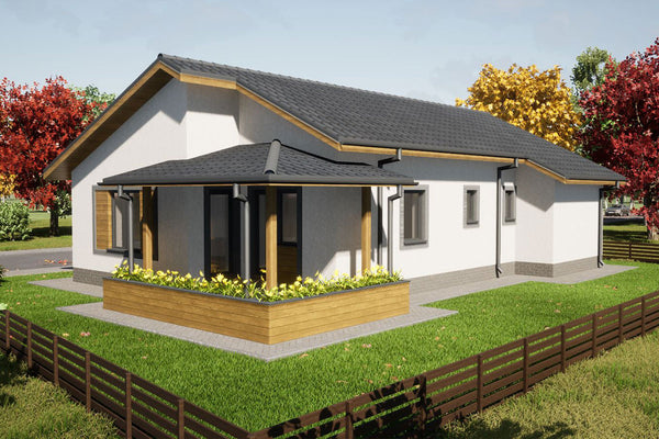 Maison ossature métallique 150m2 Plain-Pied Avec Terrasse - image facade maison 6