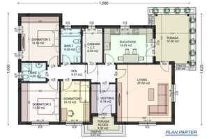 Maison ossature métallique 150m2 Plain-Pied Avec Terrasse - plan du maison thumbnail