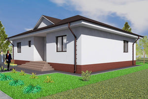 Maison Ossature Métallique 3 Chambres Avec Terrasse 161-008 - image maison extérieur 10 thumbnail
