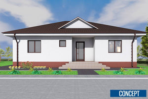 Maison Ossature Métallique 3 Chambres Avec Terrasse 161-008 - image maison extérieur 7 thumbnail
