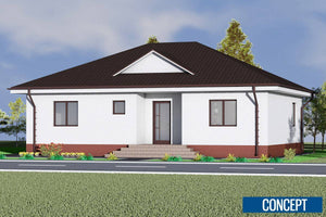 Maison Ossature Métallique 3 Chambres Avec Terrasse 161-008 - image maison extérieur 5 thumbnail