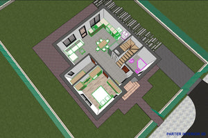 Maison à Ossature Métallique Modern 4 Chambres à Coucher 092 - plan maison 3d 1 thumbnail