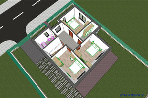 Maison à Ossature Métallique Modern 4 Chambres à Coucher 092 - plan 3d maison 4 thumbnail