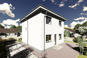 Maison à Ossature Métallique Modern 4 Chambres à Coucher 092 - photo façade moderne maison 5 thumbnail