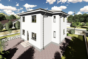 Maison à Ossature Métallique Modern 4 Chambres à Coucher 092 - photo façade moderne maison 2 thumbnail