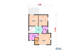 Maison en Ossature Métallique à Étage Modern 4 Chambres 023 - plan du maison 2 thumbnail