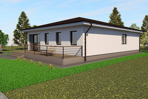 Maison Ossature Métallique Plain Pied Avec Terrasse 174-012 - photo facade maison 7 thumbnail