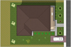 Maison Ossature Métallique Plain Pied Avec Terrasse 174-012 - toit maison thumbnail