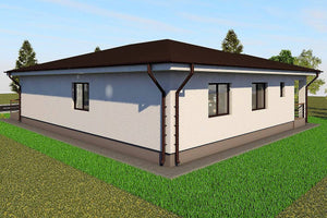 Maison Ossature Métallique Plain Pied Avec Terrasse 174-012 - photo facade maison 8 thumbnail