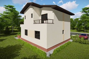 Maison Ossature Métallique à 2 Niveaux Modern 4 Chambres 030 - image facade maison 3 thumbnail