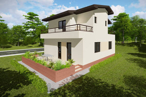 Maison Ossature Métallique à 2 Niveaux Modern 4 Chambres 030 - image facade maison 2 thumbnail