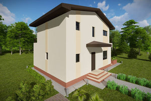 Maison Ossature Métallique à 2 Niveaux Modern 4 Chambres 030 - image facade maison 4 thumbnail