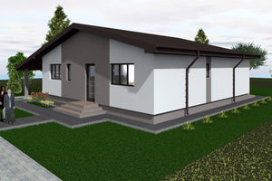Maison Ossature Métallique Moderne Avec Garage Un Niveau 018 - photo façade maison 3 thumbnail