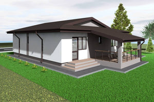 Maison Ossature Métallique Moderne Avec Garage Un Niveau 018 - photo façade maison 4 thumbnail